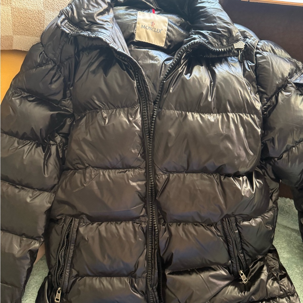 Moncler Shiny Black Comic Print Jacket